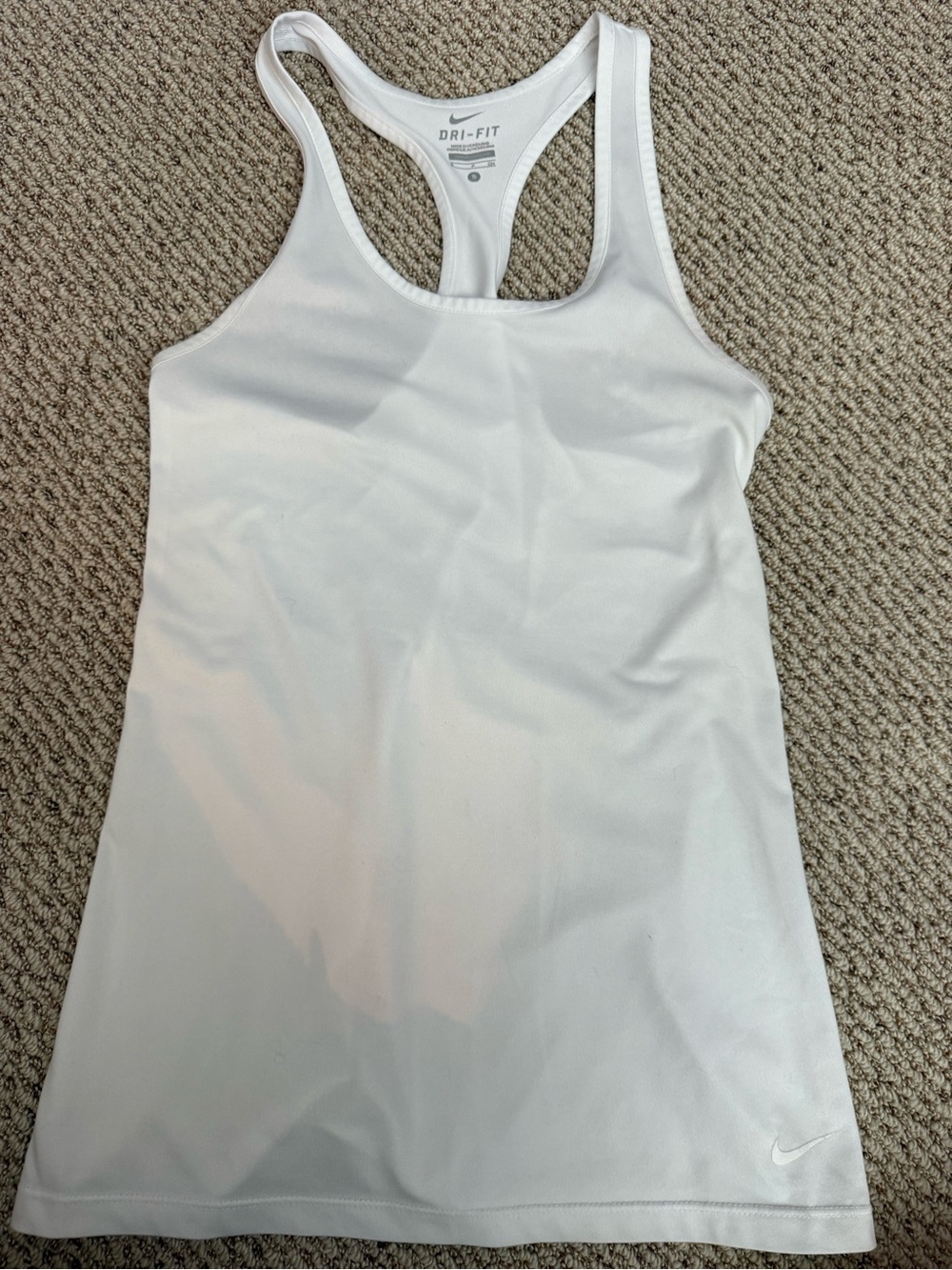 Nike White Dri-FIT Racerback Tank Top